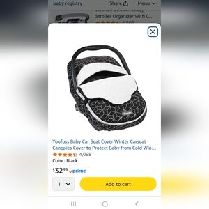 OOFOS Baby Car Seat Cover - Black and White